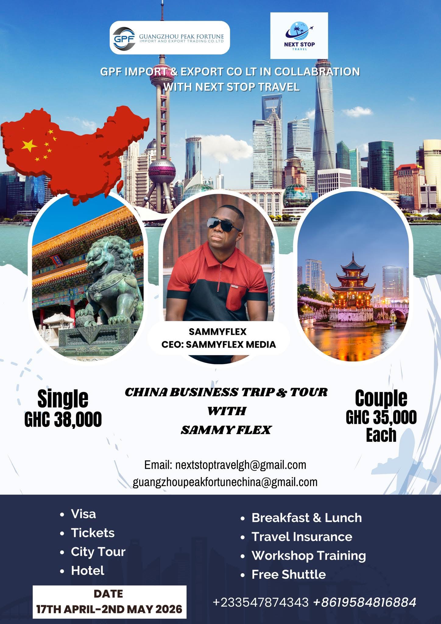 Sammy Flex & Zionfelix to Lead Exclusive China Business Trip as GPF Import & Export Co. Ltd Partners Next Stop Travel